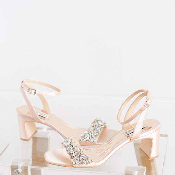 Badgley Mischka Marsha Soft Blush Women's Block Heels 8 - Picture 1 of 16